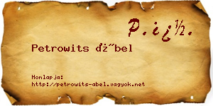 Petrowits Ábel névjegykártya
